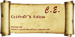 Czifrák Edina névjegykártya